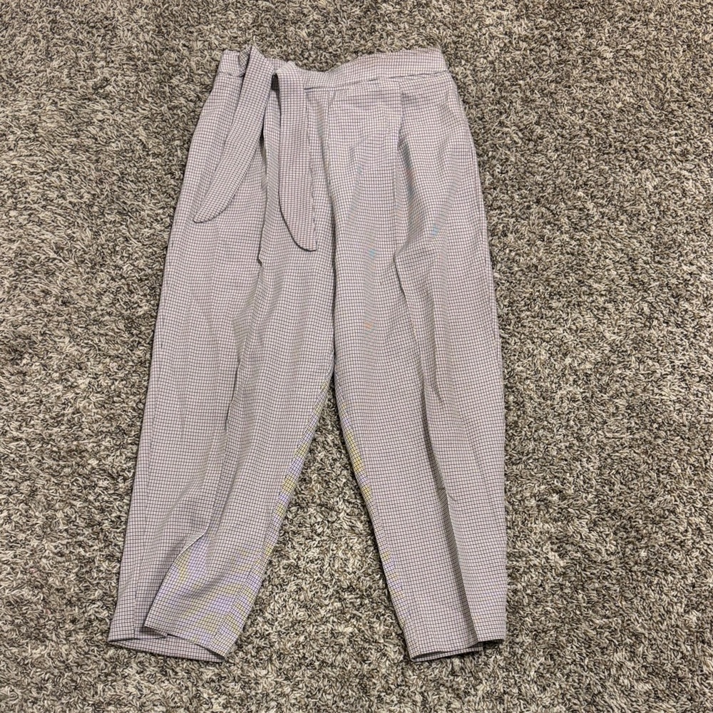 Stylish Women's Gray Checkered Pantsuit
